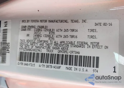 2016 Toyota Tacoma Trd Off Road from USA, damaged, VIN 5TFSZ5AN0GX022961